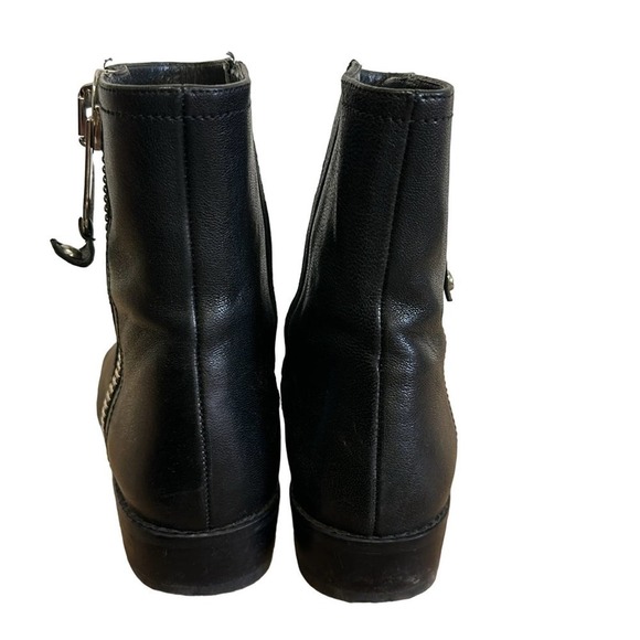 Stuart Weitzman, black leather ankle boots, Silver Zippers 7.5 - Picture 5 of 7